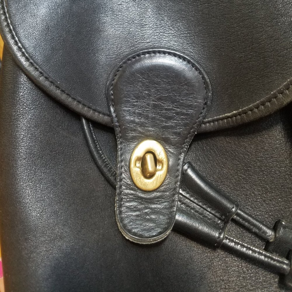 Black Leather Coach Designer Purse Backpack